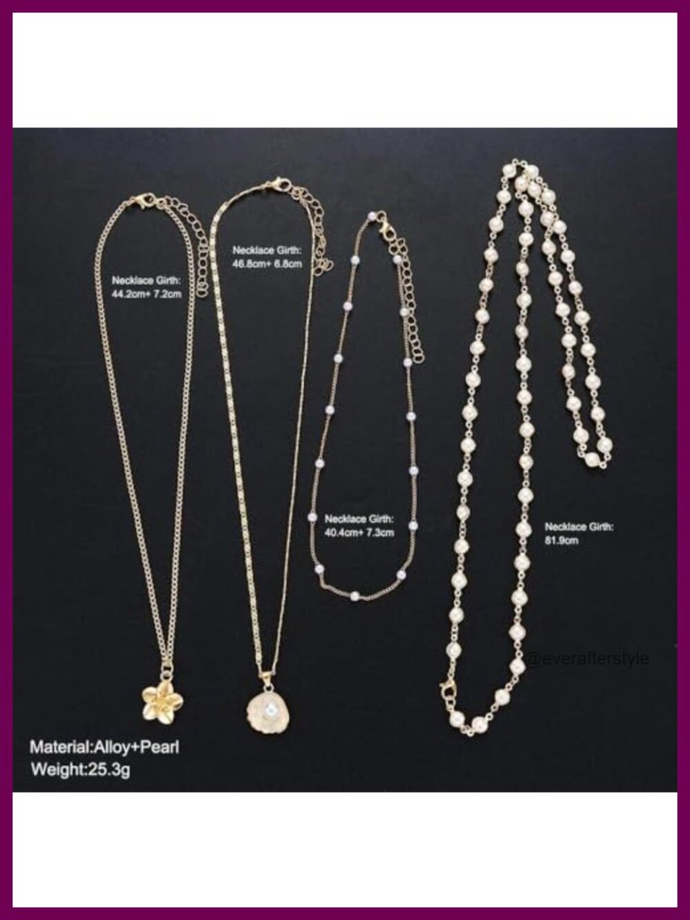 Layered Gold Flower Pearl Beaded Choker Y-Necklace - Picture 2 of 6